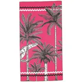 Sorbetto modisches Strandtuch, großes Badetuch mit modernem Print, 90 x 170cm, Microfaser Pink mit Palmen