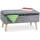 Relaxdays Sitzbank Samt Grau 80 x 40 x 48 cm