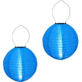 Solar Lampions Außen Wetterfest Lampions Solar Outdoor Solarlampions für außen, IP55 Wasserdicht Hängende Led Solar Laterne für Garten, Hof, Terrasse, Hochzeit, Halloween Fest Deko (30cm/2pcs/Blau)
