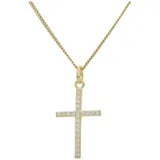 JuwelmaLux Kreuzanhänger Kreuz Anhänger Silber 925 Gold plattiert Zirkonia JL20-02-1375 (1-tlg)