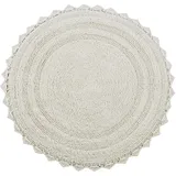 Better Trends Lilly Crochet Badteppich, rund, waschbar, 100% Baumwolle, wasserabsorbierend, Badematten, wendbar, für Dusche, Schlafzimmer oder Heimdekoration, Elfenbeinfarben, 61 cm