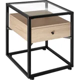 Tectake Nachtschrank Preston 43 x 45 x 54,5 cm Braun