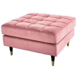 LEBENSwohnART Moderner Hocker COMFORT 80cm alt-rosa Samt Taschenfederkern