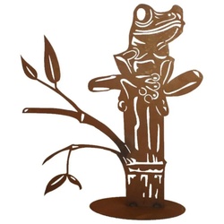 440s Gartenfigur 440s Rostfigur Laubfrosch auf Ast ca 40cm H, (Stück) braun