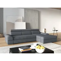 sit&more Ecksofa Broadway, mit verstellbaren Kopfteilen, wahlweise mit Bettfunktion, grau