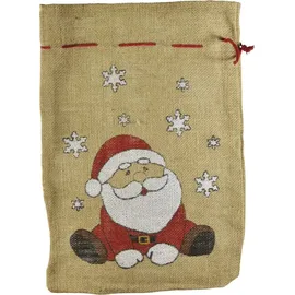 Riffelmacher & Weinberger Riffelmacher Nikolaus Jutesack 25 x 35 cm "Süßer Santa" 19530 | Natur Rot - Beige