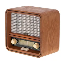 Camry CR 1188 Radio mit Holzgehäuse, Retro Radiogerät mit AM/FM, Nostalgieradio mit Bluetooth, USB-Port, Vintage Küchenradio mit Frequenzskala Braun