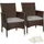 Tectake Rattansessel 57 x 59 x 85 cm 2 St. inkl. Sitzbezüge 4 St. braun/beige