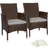 Tectake Rattansessel 57 x 59 x 85 cm 2 St. inkl. Sitzbezüge 4 St. braun/beige
