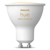 Philips Hue GU10 smarte Lampe, einstellbares warm- bis kaltweißes Licht, 1er-Pack, Bluetooth kompatibel, Sprachsteuerung mit Alexa, Apple Home und Google Assistant