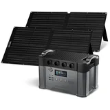 ALLPOWERS Tragbares Powerstation (S2000 Pro) 1451Wh 2400W AKKU Solargenerator Mobiler Stromspeicher Power Station(4000W Spitzenwert) mit 2x 100W Faltbares Solarpanel für Home Notfall Camping RV Reise