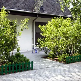 Floranica Zierzaun aus Holz 100 x 40 cm Grün imprägniert Steckzaun als Beeteinfassung Rasenkante Tierzaun Bauernzaun - Grün