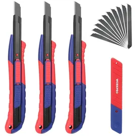luxuskollektion Cuttermesser 3er Set mit 10 SK5 Ersatzklingen 9 mm