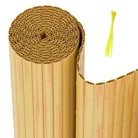 Hebitod PVC Sichtschutzmatte, 160x700cm Standard Sichtschutz, Verdreifachen Verstärkung Innen, Garten Balkon Terrasse Sichtschutzzaun mit Kabelbindern, Balkonverkleidung Zaunblende, (Bambus)