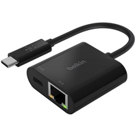Belkin Charge + Ethernet LAN-Adapter, RJ-45, USB-C 2.0 [Stecker] (INC001btBK)