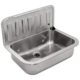 Ausgussbecken Edelstahl Waschbecken Spülbecken Becken Waschtisch Waschtrog Trog