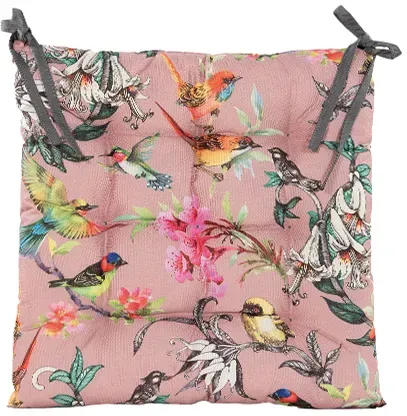 Sitzkissen Outdoor 38x38cm Vögel rosa