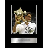 Iconic Pics Signiertes Foto von Roger Federer, Wimbledon Champion, mit Autogramm