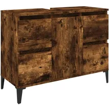 vidaXL Waschbeckenunterschrank Räuchereiche 80x33x60 cm Holzwerkstoff