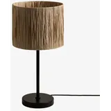 Tischlampe aus Eisen und geflochtenem Papier Casandra Natürlich - Sklum