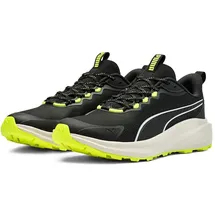 Puma Skyrocket Lite Trail Adult Unisex Straßen-Laufschuh, Black-Feather Gray-Yellow ALERT, 43 - 43 EU
