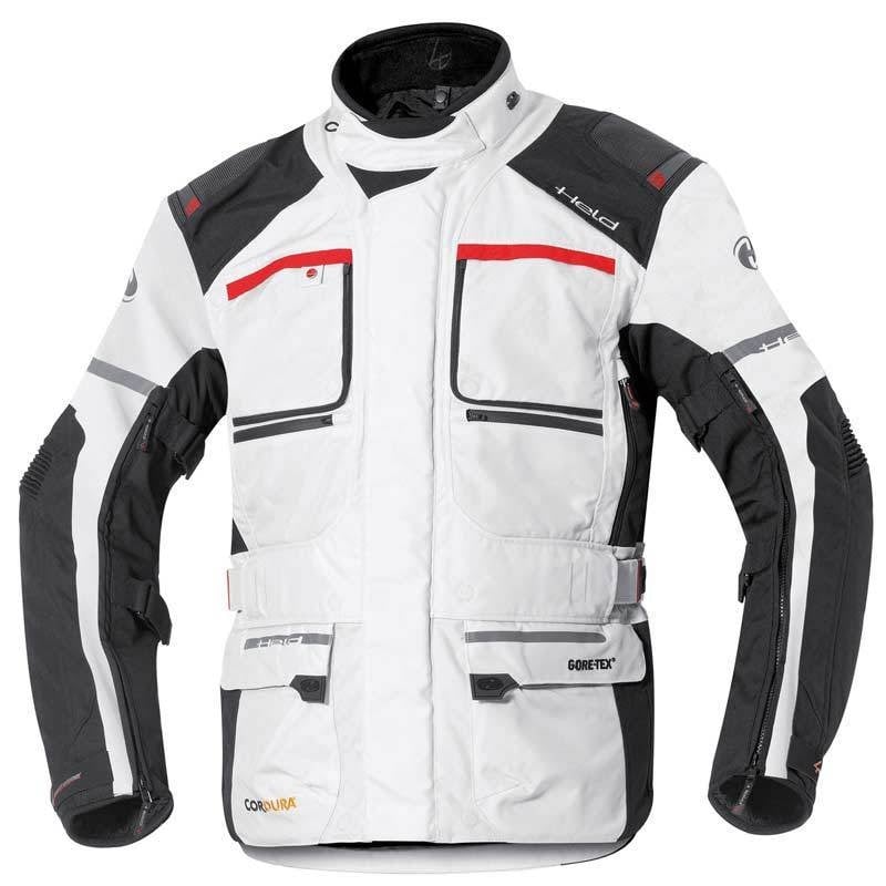 Held Carese II dames en heren motorfiets textiel jas, zwart-grijs, 52 54 Voorvrouw