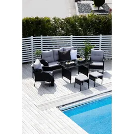 VCM Knock Dining-Loungeset 6-tlg. grau/schwarz