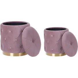 Beliani Pouf 2er Set Rosa