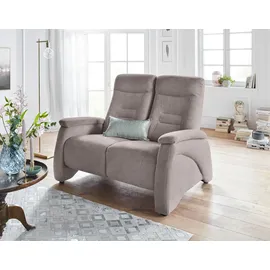 exxpo - sofa fashion "Ascoli, Kinosofa mit hohem Sitzkomfort, bequeme Armlehnen", grau (taupe), B:140cm H:106cm T:99cm, NaturLEDER (echtes Rindsleder) in Sitz und Rücken.