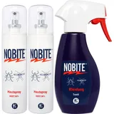 2 x NOBITE Hautspray 100 ML + 1 x NOBITE Kleidung 200 ML (3 Stück), Value-Pack