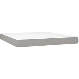 vidaXL Boxspringbett mit Matratze & LED Hellgrau 160x200 cm Stoff