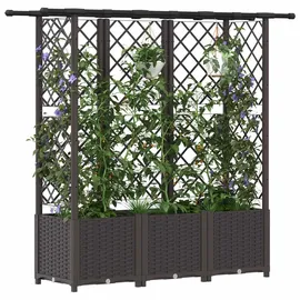 vidaXL Hochbeet mit Rankgitter und Dach 162,5 x 40 x 138 cm Braun