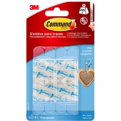 3M Command Mini-Haken, transparent, mit transparenten Strips, 17006CLR