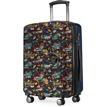 HAUPTSTADTKOFFER - Mitte - Handgepäck, 2,9 kg kinderleicht, TSA, Hartschalenkoffer, Trolley 4. Rollen, Handgepäck 55 cm, 42 Liter, Motiv Koffer, SPACE Schwarz