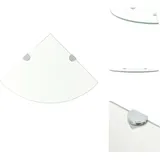 Vidaxl - Eckablage mit Verchromten Halterungen Glas Transparent 25x25 cm - Wandregal - Eckregal - Glasregal - Regal Transparent - Küchenregal