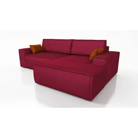 mebloland Ecksofa TOR mit Schlaffunktion. Farbe: Red. - Rot