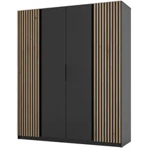 masseno Drehtürenschrank CAGLIARI 200 x 239 x 61,9 cm Schwarz