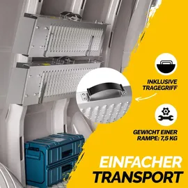monzana Auffahrrampe Stahl 171 cm silber 2 Stück klappbar 400 kg Tragkraft