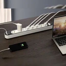 Sygonix Steckdosenleiste 8-fach Weiß 1 St.