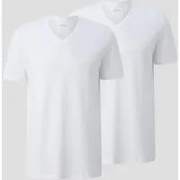 s.Oliver V-Shirt, aus reiner Baumwolle, weiß