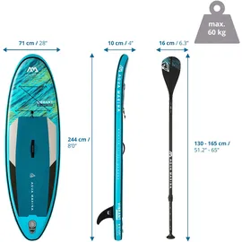 Aqua Marina Stand Up Paddle Board 244 x 76 x 15 cm blau/türkis