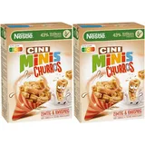 Nestlé CINI MINIS Churros Frühstücks-Cerealien mit 42% Vollkorn-Anteil, 2er Pack (1x360g)
