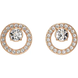 Swarovski Creativity Ohrstecker, Rund, Weiss, Roségold-Legierungsschicht