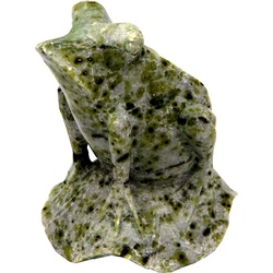 Casa Padrino Naturstein Frosch Skulptur 10 x 9 x H 10.5 cm - Dekoration Stein Figur - Handgefertigt