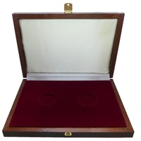 Münzkassette aus Holz 2 x 31 mm Münzen Münzbox Etui Kassette Box