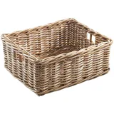 Rattankorb Regalkorb Aufbewahrungskorb Sortierhilfe eckig Rattan Kubu grau groß