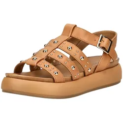 Riemchensandale INUOVO "INUOVO Sandalen Leder", Damen, Gr. 39, nut, Leder, casual, Schuhe