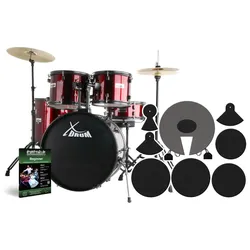 XDrum Rookie 20" Studio Schlagzeug Red plus Dämpferset