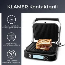 Klamer Kontaktgrill 7 Programme 2100W schwarz
