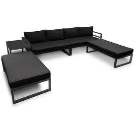 Perel Lounge-Set 8-Personen schwarz/grau